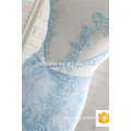 2017 Newest Design Gorgeous Light Blue Bridal Dress French Lace Strapless Mermaid Wedding Dress